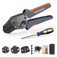 Crimping Tool Set,Wire Crimper With 164 Pcs Heat Shrinkable Tubes,4Pcs Crimping Die,Works For Non-insulated &amp; Cord End Terminals