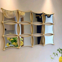 [READY STOCK] A2110 MODERN WALL DECO MIRROR 3D IRON METAL HOLLOW