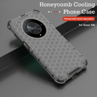 HonorX9b Case Silicone+PC Transparent Honeycomb Phone Cover for Honor X9B 5G X9A X8 x8a X7a X6a x7b 4G Shockproof Armor Shell
