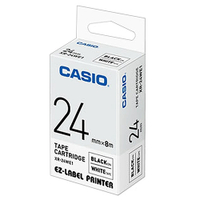 CASIO 卡西歐 XR-24WE1 24mm 白底黑字 標誌帶/標籤帶