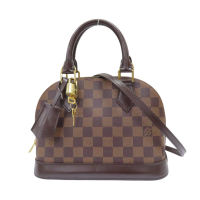【二手名牌BRAND OFF】LOUIS VUITTON LV 路易威登 棕色 棋盤格 帆布 Alma BB 兩用包 N40606