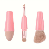 ปากกาความงามแบบพกพา สี่ในหนึ่งเดียว พร้อมคอนซีลเลอร์ บลัชออน แปรงแต่งหน้ารองพื้น ขนแปรงโพลีเอสเตอร์น