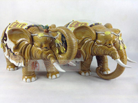 陶瓷工藝品石灣公仔家居裝飾品禮品擺件黃色吉祥如意大象促銷