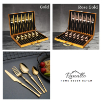 Cutlery Gold Case 24pcs (Sendok Set dengan Gold Case)