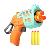 Manual Shooting Toy Foam Blaster Battle Toy Guns w/ 5 Suction Cup Bullets EVA-Foam Play Outdoor Indoor Toy for Boys 5+