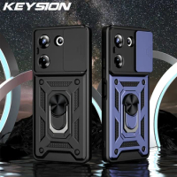 KEYSION Shockproof Case for Tecno Camon 20 20 Pro 4G 5G Slide Camera Lens Protection Ring Phone Cover for Tecno Camon 20 Premier