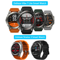 Zeblaze Stratos 3/Zeblaze Vibe 7 Lite Bluetooth Smartwatch 1.47'' IPS Display Voice Call 100+ Sport Modes Health Monitor Watch