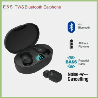 New E6S Wireless Bluetooth Headset 5.2 Bluetooth Earphones Earplugs No Delay Auricular TWS Mic with Charging Case for Xiaomi