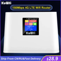 KuWFi 4G Router Wifi SIM Card 150Mbps Wireless Wi-Fi Router Home Hotspot 4G CPE WAN LAN WIFI Modem Router