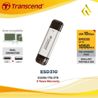 SSD Transcend ESD310S 512GB 1TB 2TB - SSD Portable USB-C USB-A