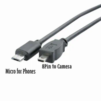 USB Type C Micro Usb Male to Mini 8Pin USB 2.0 Camera Converter OTG Cable Cord 30CM for Nikon Panasonic USB-C to Mini USB 8 Pin