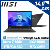 【最新Ultra處理器】MSI 微星 Prestige 14 AI Studio C1VEG-009TW 14吋商務筆電
