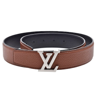 LV M8220V Heritage 35系列雙面小牛皮字母釦環腰帶/皮帶(干邑色)