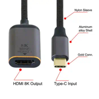 Xiwai USB-C Type-C USB4 Source to Female HDTV 2.0 Cable Display 8K 60HZ UHD 4K HDTV Male Monitor