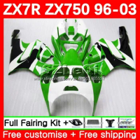 Body Kit For KAWASAKI NINJA ZX750 ZX 7R Green black 7 R 750 ZX7R 96 97 98 99 103No.65 ZX-750 ZX-7R 2000 2001 2002 2003 Fairing