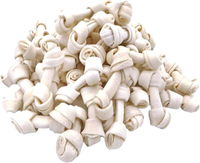 MON2SUN Dog Rawhide Knot Bones  Bones Rawhide Chews Natural 2.5 Inch 60 Count for Puppy and Small Do