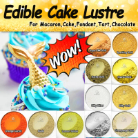 Edible Cake Lustre Dust Powder Gold Color Shimmery Glitter Perwarna Color Hiasan Sernuk Emas Kek Edi