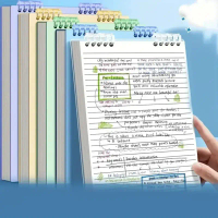 Buku nota boleh lipat A5 gaya kawaii berkualiti tinggi, jenis tanggal, halaman bergaris dalam format