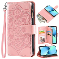 Flip Leather Zipper Pocket Wallet Multiple Card Slots Phone Case For Asus ZenFone 9 7 5 2 ZE551ML ZS590KS ZS670KS ZE620KL 8Flip