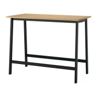 MITTZON 會議桌, 實木貼皮, 橡木/黑色