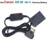 D-TAP Dtap 12-24V Step-Down Power Bank Cable+DR-50 NB-7L Fake Battery For Canon PowerShot G10 G11 G12 SX30IS G SX Series