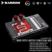 BARROW Water Block use for MSI RTX2060 GAMING Z 6G / RTX2060/2070 VENTUS 6G /6G OC / Full Cover GPU Block / 5V 3PIN Header A-RGB