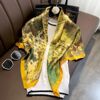 (Hàng New) Khăn lụa vuông bản to 90x90cm - khăn quàng cổ thời trang cao cấp