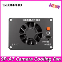 SOONPHO SP-A7 Camera Cooling Fan Reduce Heat for Sony ZVE1 A7M4 ZV1 A7C Canon R5 R6 R8 Fuji XT4 XS10 for Live Broadcast Radiator
