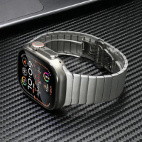 Ultra Link Bracelet For Apple Watch ultra 2 49mm 45mm 44mm Stainless Steel Band For iWatch Series 9 8 7 6 5 4 42 41mm 40mm Strap