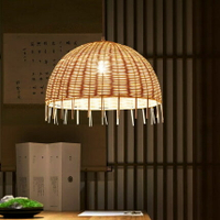 公司貨 可開票 110V 藤藝竹藝竹編燈客棧民宿吊燈藤編燈餐廳藤條燈茶室火鍋店藤藝燈罩 快速發貨