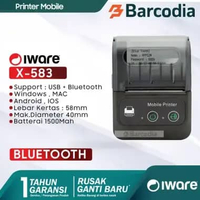 Barcodia Iware X-583 Mobile Printer Bluetooth Hp Android 58mm PRINTER + 10 KERTAS