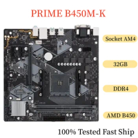 For ASUS PRIME B450M-K Desktop Motherboard AM4 32GB DDR4 Mainboard 100% Tested Fast Ship