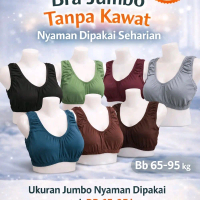 Paket 6 Pcs Beha Jumbo Bra Wanita Jumbo Polos Big Size Nyaman Dipakai Seharian BB 65-95 Miniset Dewa