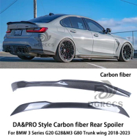 For BMW 3 Series G20 G28&amp;M3 G80 DA&amp;PRO Style Carbon fiber Rear Spoiler Trunk wing 2018-2023 Carbon fiber FRP primer