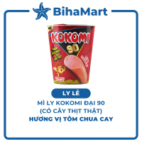 [LY LẺ] - MASAN - Mì ly Kokomi 90 hương vị Tôm chua cay (có cây thịt thật), Mì ly Tôm chua cay Kokom