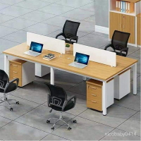 【公司職員辦公桌】辦公傢具職員屏風辦公桌簡約現代4人位員工6人隔斷辦公室桌椅組閤 XIJ1