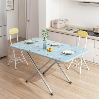 折疊桌簡易80cm長方形小方桌吃飯家用結實戶外免安裝小戶型擺攤桌