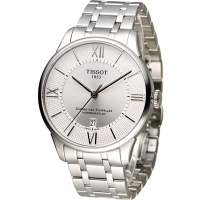 TISSOT T-Classic 時尚紳士機械腕錶-銀白/42mm