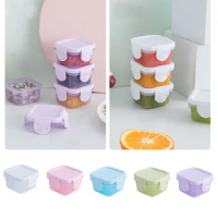4pcs Mini Refrigerator Crisper BPA Free Plastic Case Baby Food Container Leakproof Kitchen Seal Box Freezer Microwave Oven 60ml