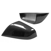 Rearview Side Mirror Covers Cap 14-20 For Tesla Model S Dry Carbon Fiber Sticker Add On Casing Shell