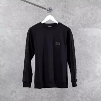 Balmain Sweater BALMAIN BAND TAPE TEXT SHOULDER BLACK SWEATSHIRT 100% ORIGINAL