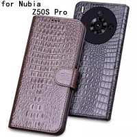 Luxury Genuine Leather Carcasa for Nubia Z50S Pro Case Wallet Design Magnetic Phone Funda for Nubia Z50SPro Flip Coque Capa