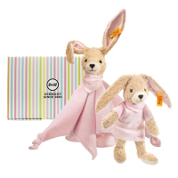【STEIFF】Hoppel Rabbit 甜心兔 安撫巾&玩偶(安撫彌月禮盒)