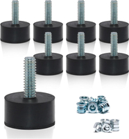 NEWBYTEK 1/4-20 Rubber Adjustable Furniture Leveler，8 Pack Leveling Feet Screws in Threaded Feet Lev