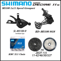 SHIMANO Deore M5100 1x11 Speed Derailleurs Groupset 11 Speed Right Shift Lever RD 11s Chain ZEOT 11v Cassette 42T 46T 50T 52T