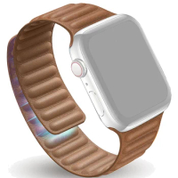 Leather Magnetic Loop Strap For Apple watch band 49mm 44mm 40mm 41mm 45mm 42mm 38mm bracelet iWatch series 5 SE 6 7 Ultra 8