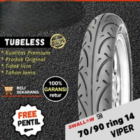 Ban motor matic ring 14 luar tubeless swallow 70 90 tubles depan beat mio