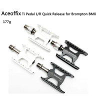 Aceoffix Pedal for Brompton Bike Ti Pedal 3 Bearing Titanium Aluminum Quick Release Pedal Mks Bike Parts