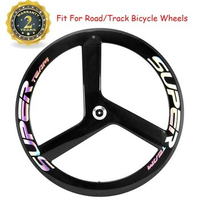 NEW SUPERTEAM Carbon Wheels Tri Spokes Fixed Gear/Road Hub For Track/Road Racing BikeT 700C 3 Spokes Wheel