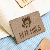 Custom labels in faux leather for handmade items with personalized name, text or logo and design, washable labels for handmade p